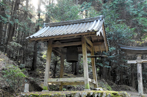 六柱神社の社頭にある鐘楼